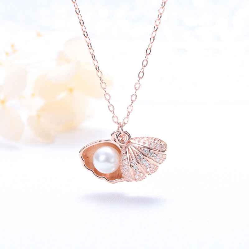 “Marina Pearl” S925 Sterling Silver Shell Pearl Necklace