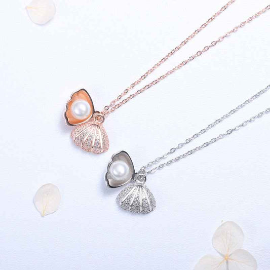 “Marina Pearl” S925 Sterling Silver Shell Pearl Necklace