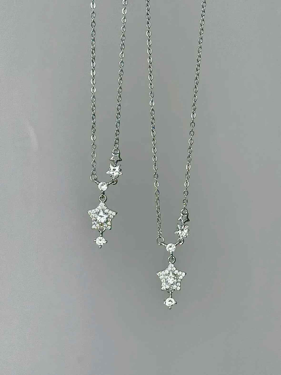 "Brilliant Star Whisper" 999 Fine Silver Star Necklace - Delicate, Sweet, and Sparkling.