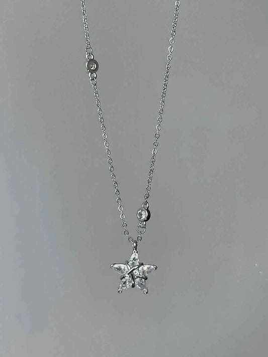 "Wishing Star" Sparkling Star 925 Sterling Silver Necklace - Sweet, Elegant, and Unique.