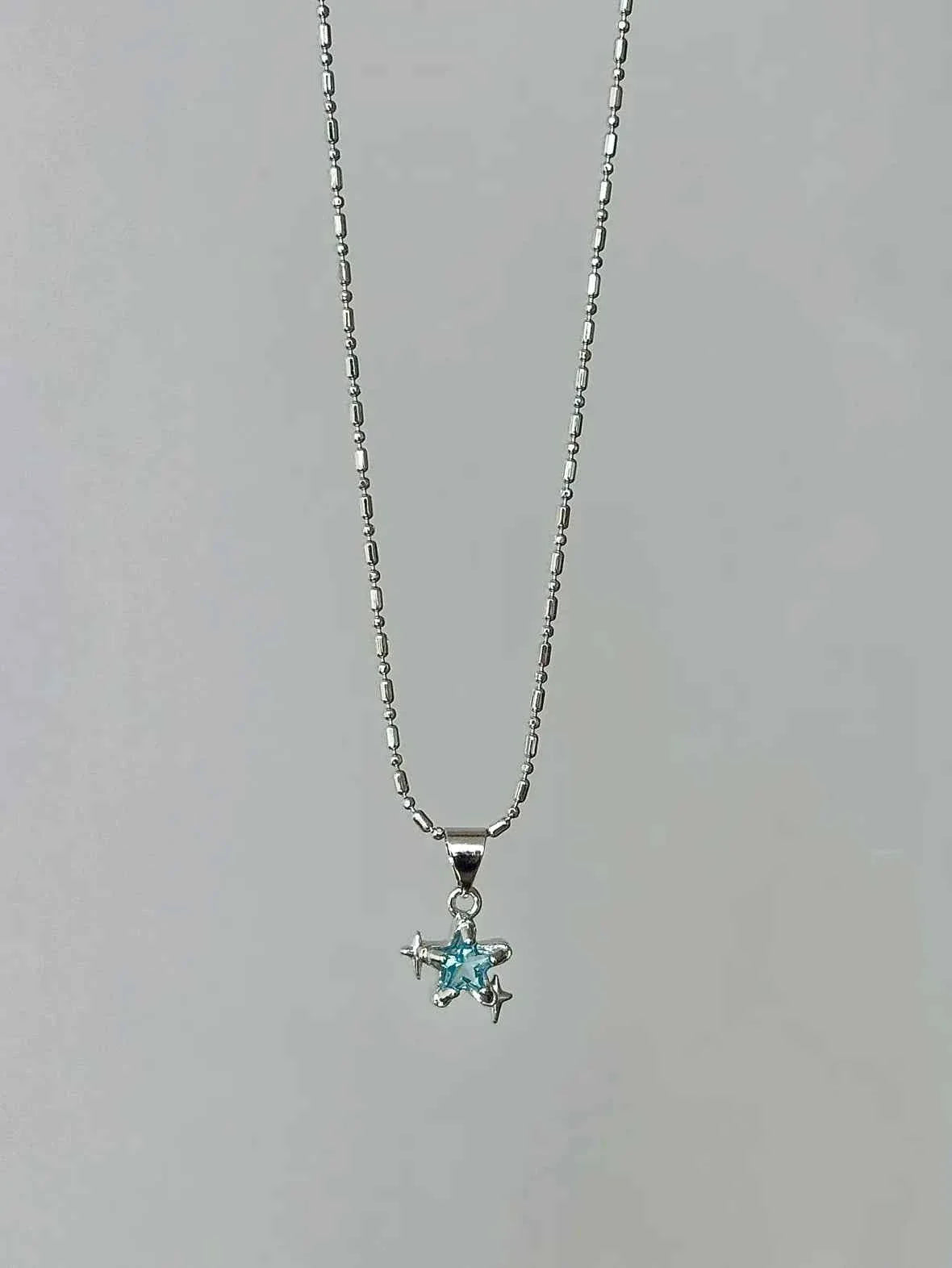 "Starry Fragments" Blue Star Necklace - Delicate, Cool Chic, and Unique Design.