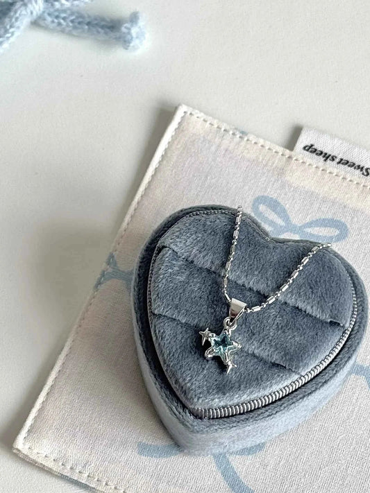 "Starry Fragments" Blue Star Necklace - Delicate, Cool Chic, and Unique Design.