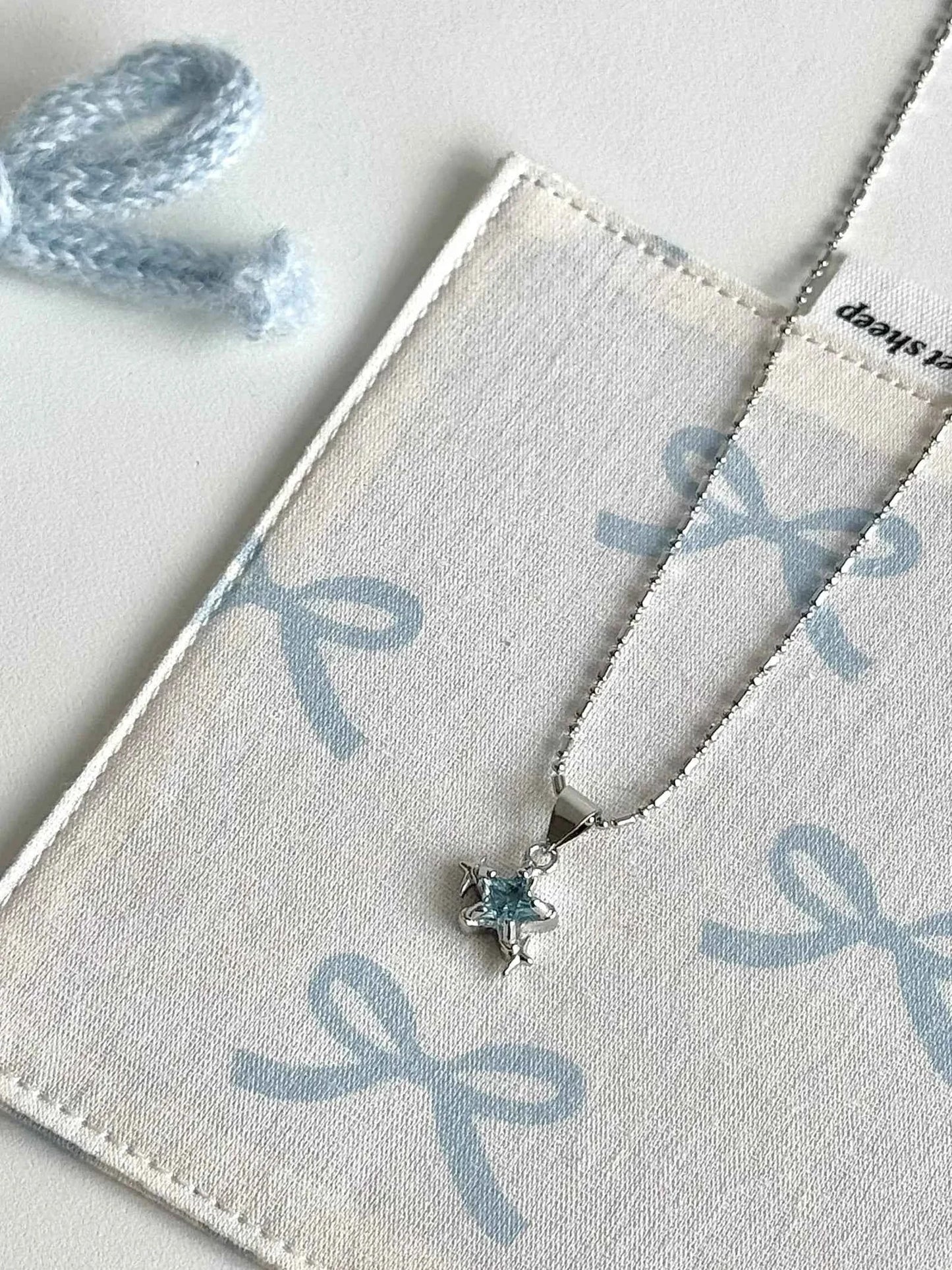 "Starry Fragments" Blue Star Necklace - Delicate, Cool Chic, and Unique Design.