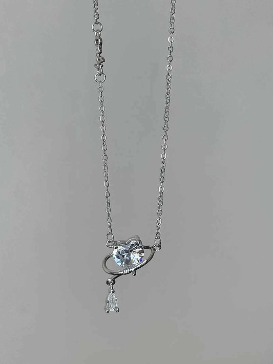 "Beating Heart Trail" 925 Sterling Silver Heart Pendant Necklace - Sweet, Elegant, and Unique.