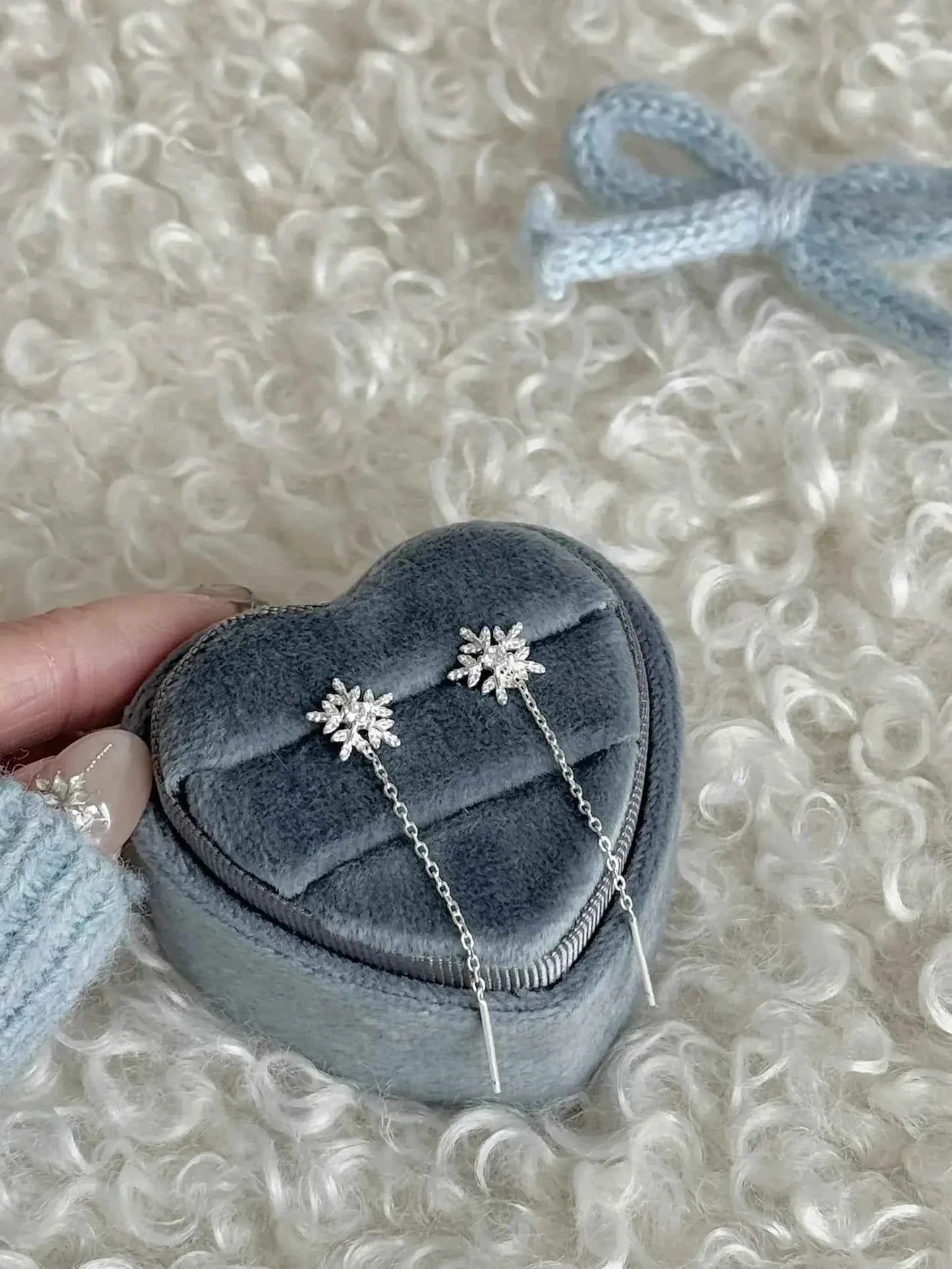 "Pure Snowflake Sparkle" 999 Pure Silver Earrings - Delicate, Versatile, and Hypoallergenic (Copy)