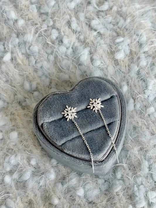"Pure Snowflake Sparkle" 999 Pure Silver Earrings - Delicate, Versatile, and Hypoallergenic (Copy)
