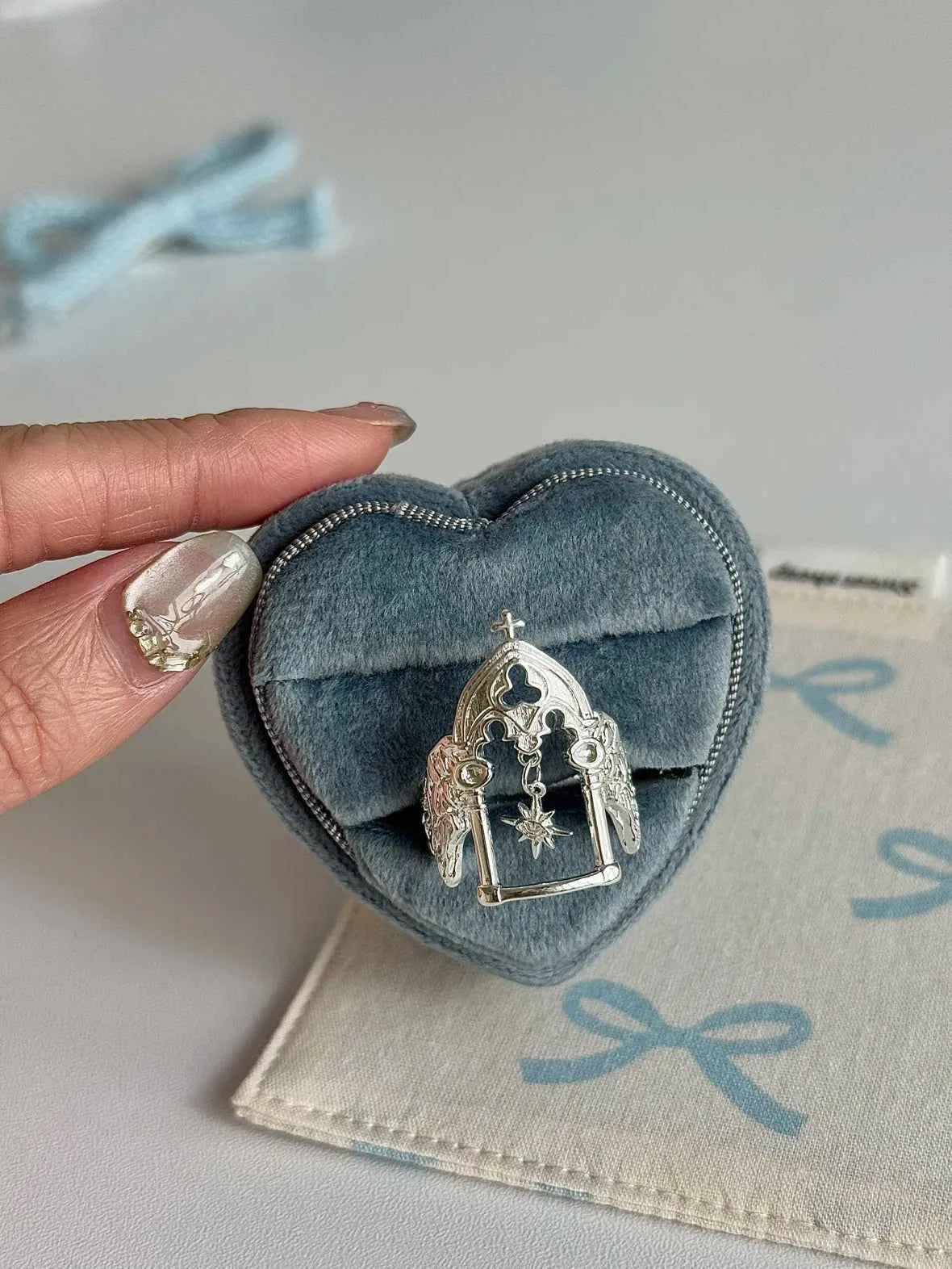 "Window to Starlight" Starburst Vintage Window Ring - Unique, Elegant, and Retro.