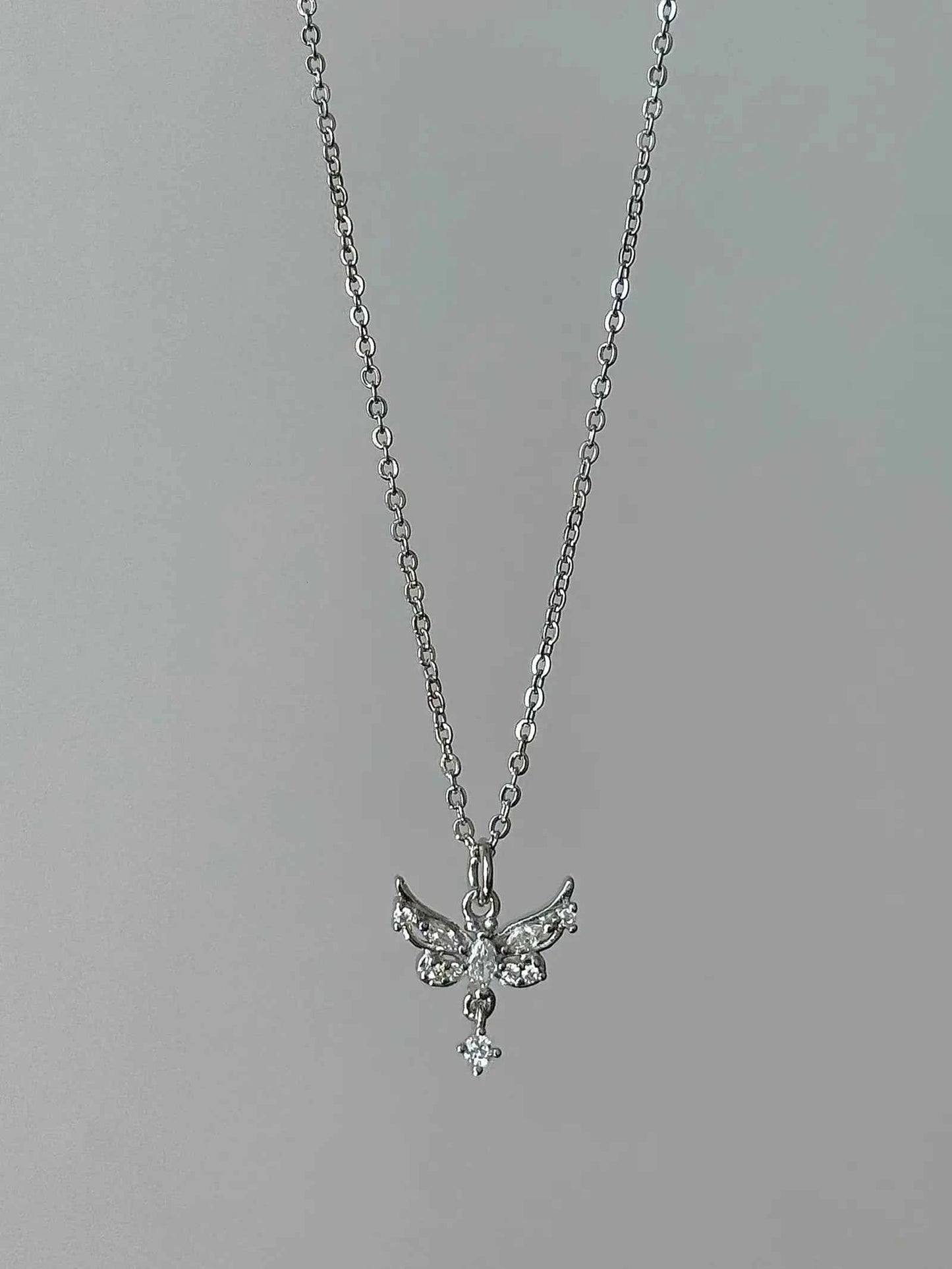 "Angel Wings in Flight" 925 Sterling Silver Butterfly Wing Necklace - Delicate, Luxurious, and Sweet.
