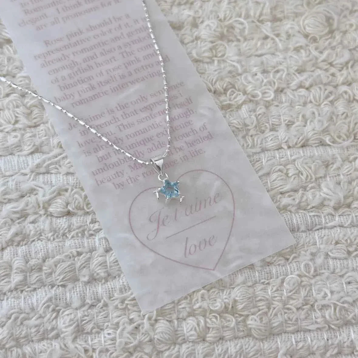 "Blue Starlight" 925 Sterling Silver Necklace with Blue Zircon - Dreamy and Elegant