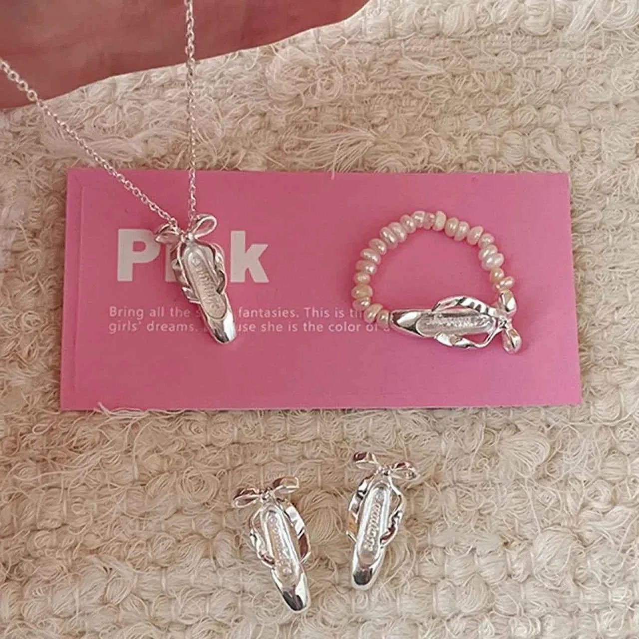 "Ballet Shoes" 925 Sterling Silver Necklace - Elegant and Graceful