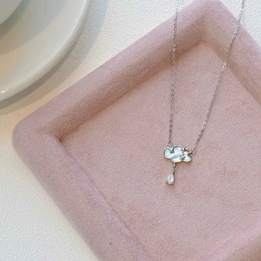 "Raindrop Cloud" 999 Sterling Silver Necklace - Delicate and Unique