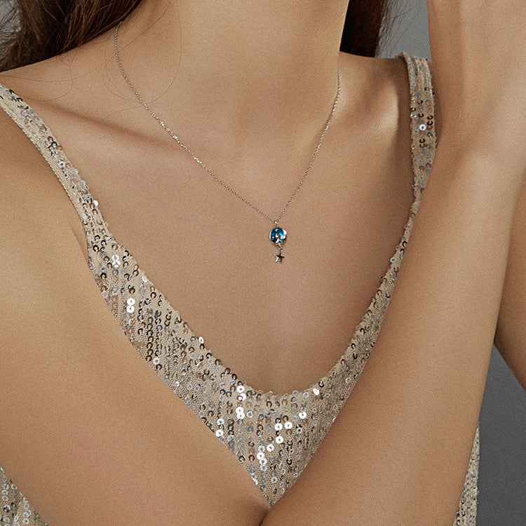 “Moonlit Star Kitty” S925 Sterling Silver Moon Cat Star Necklace