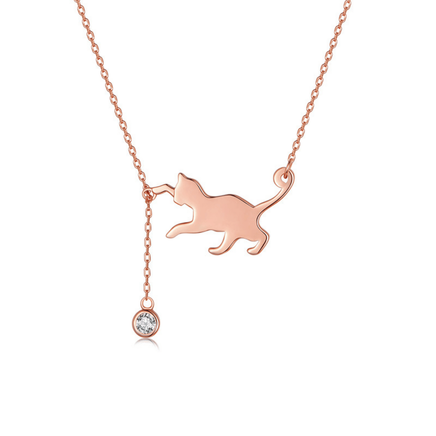 "Playful Kitten" 925 Sterling Silver Necklace