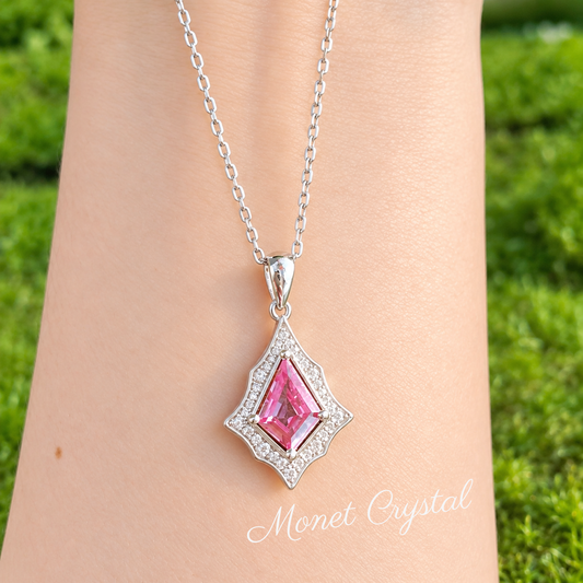 “After Sunset” S925 Sterling Silver Kite-Cut Lab-Grown Alexandrite Necklace