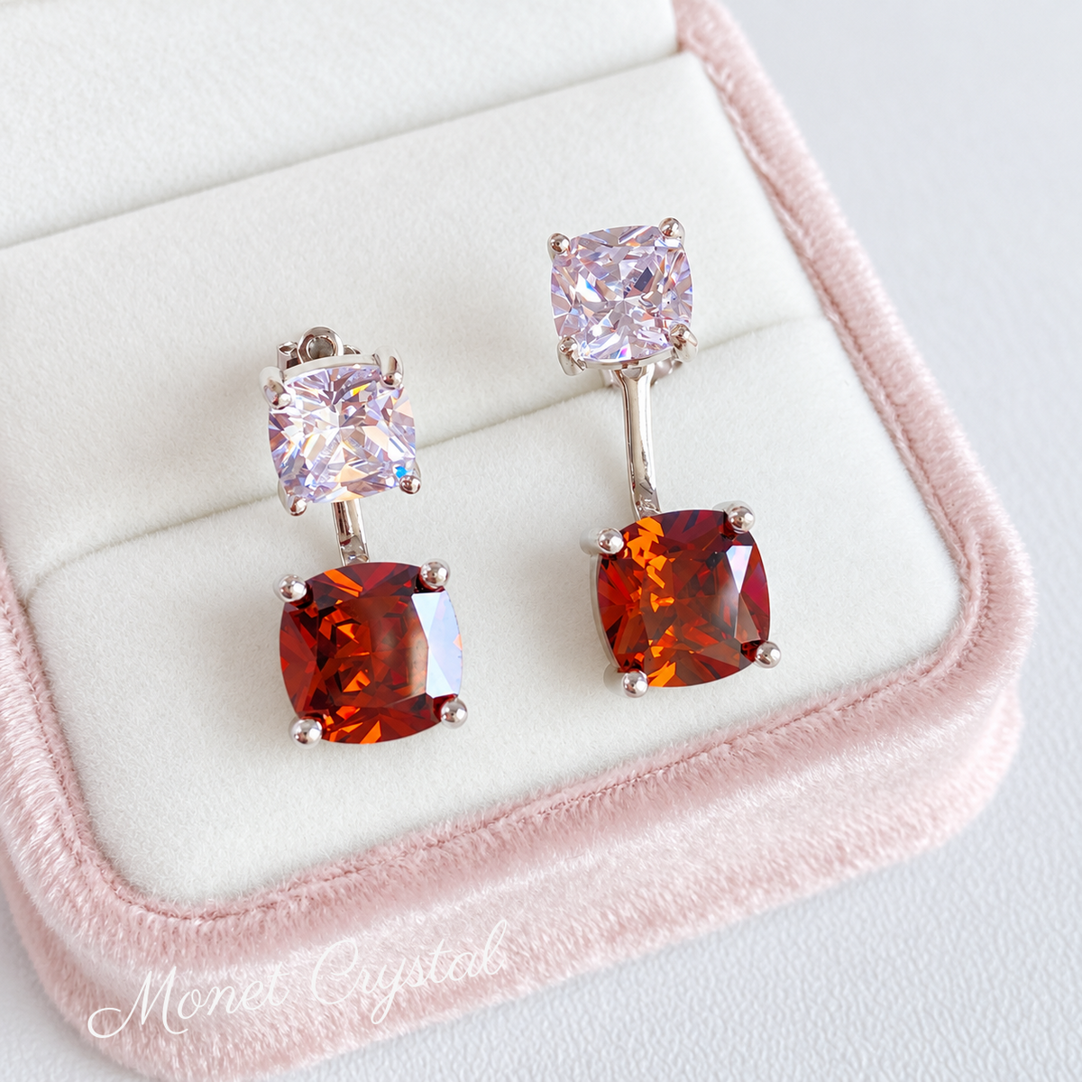 “Autumn Duet” S925 Sterling Silver 5CT Zircon Drop Earrings