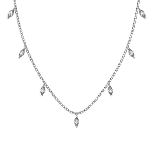 “Celestial Glow” – S925 Sterling Silver Marquise CZ Pendant Necklace (Copy)