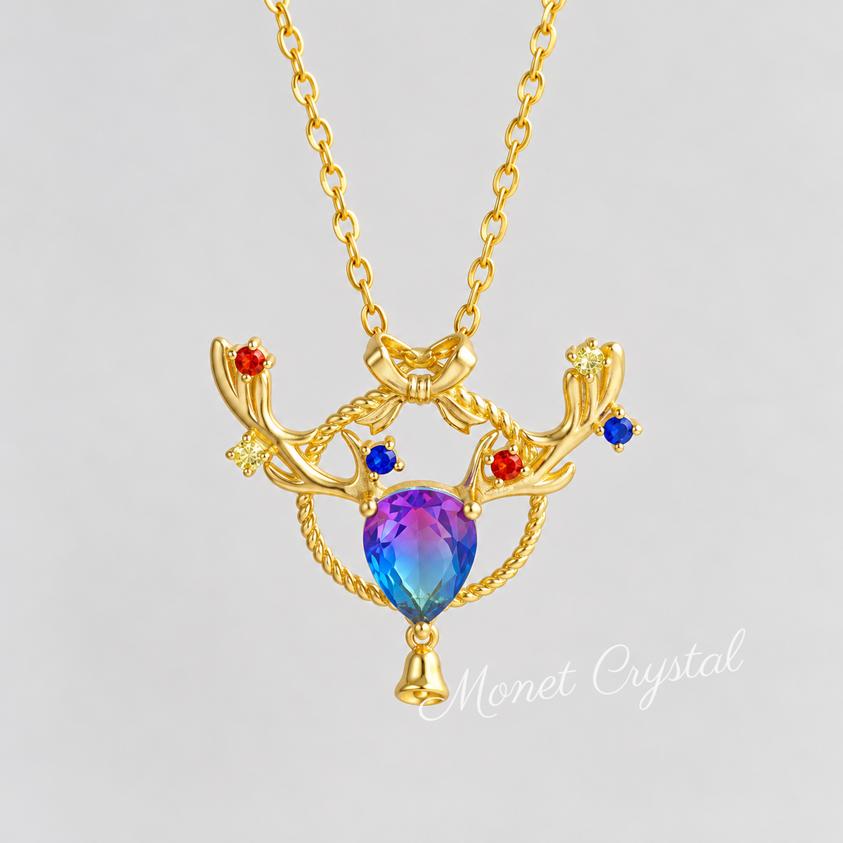 “Christmas Princess” 14K Gold Plated S925 Sterling Silver Zircon Necklace