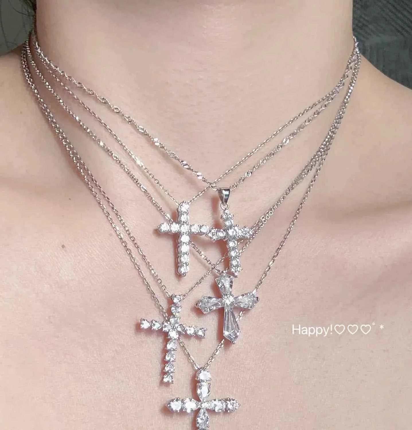 "Crystal Cross" 925 Sterling Silver Necklace with 8A Zircon – Ultra-Sparkle & Timeless
