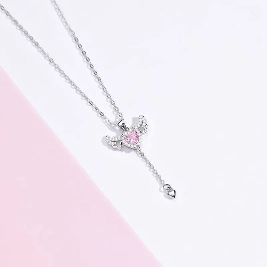 "Cupid’s Heart" 925 Sterling Silver Angel-Wing Necklace – Luxe, Petite