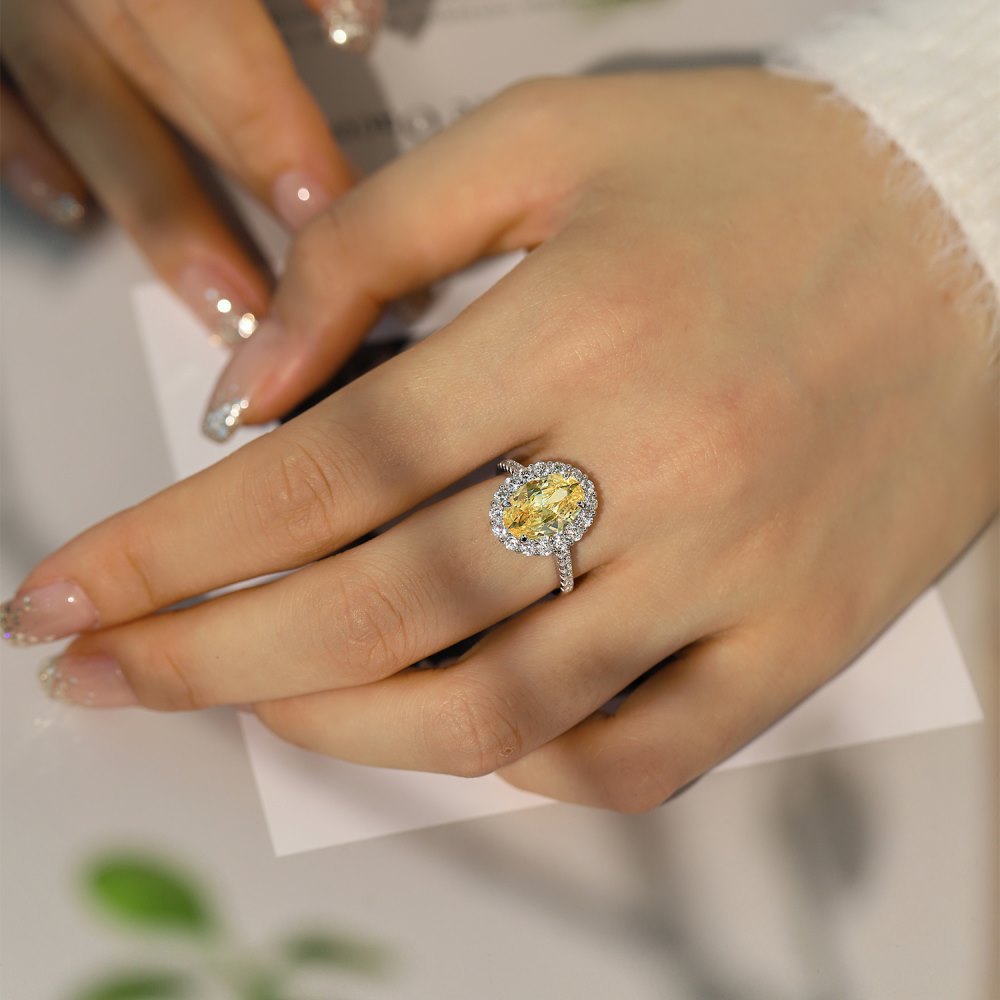 エレガントプリンセス – S925スターリングシルバーオーバルCZリング