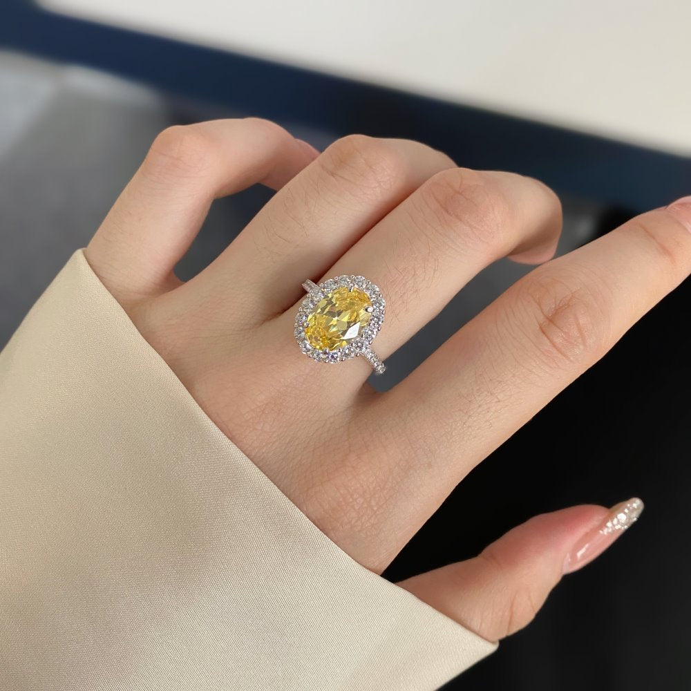 エレガントプリンセス – S925スターリングシルバーオーバルCZリング