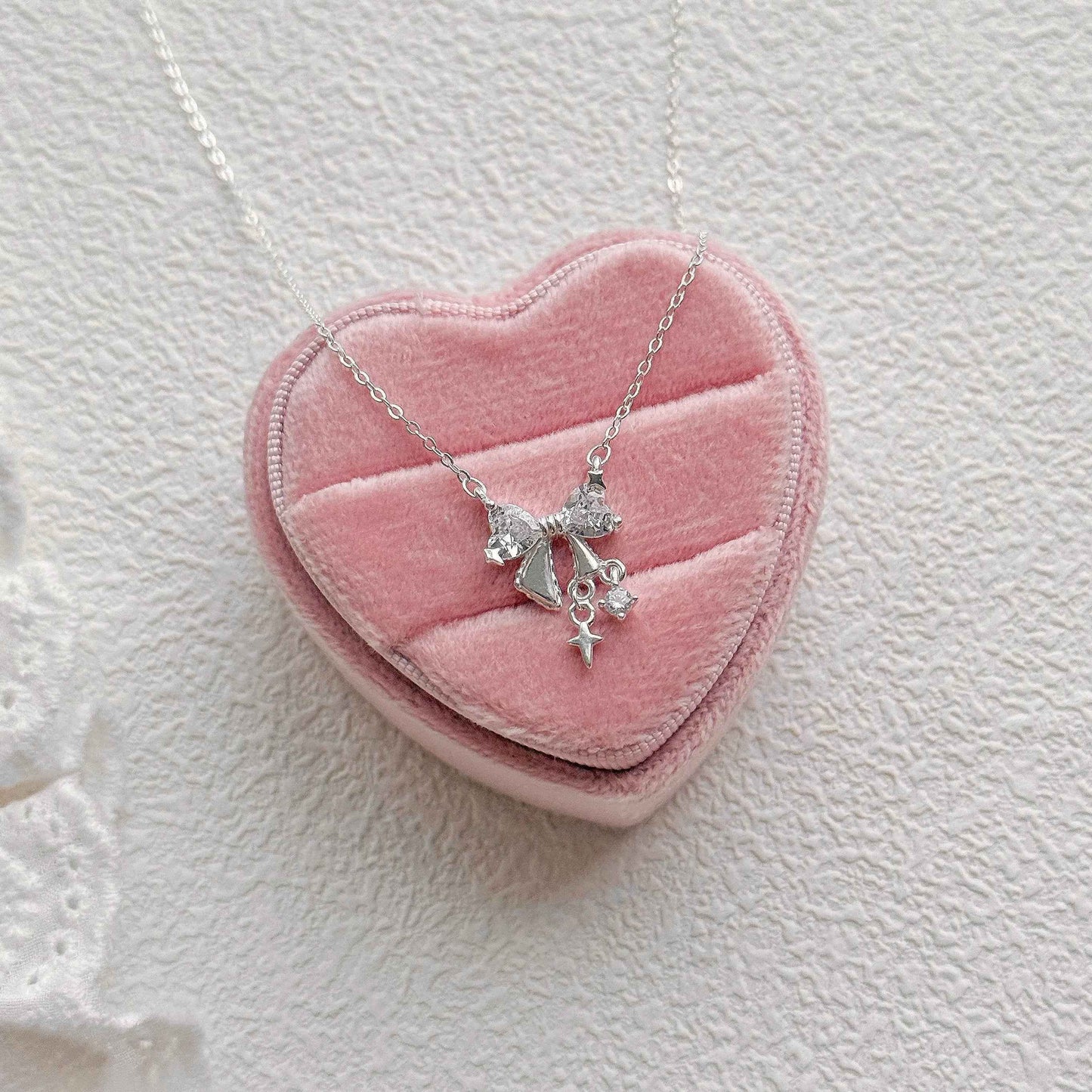 "Sweetheart Queen" 999 Pure Silver Bow Necklace - Elegant, Unique, and Hypoallergenic