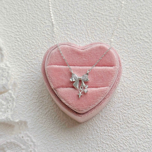 "Sweetheart Queen" 999 Pure Silver Bow Necklace - Elegant, Unique, and Hypoallergenic