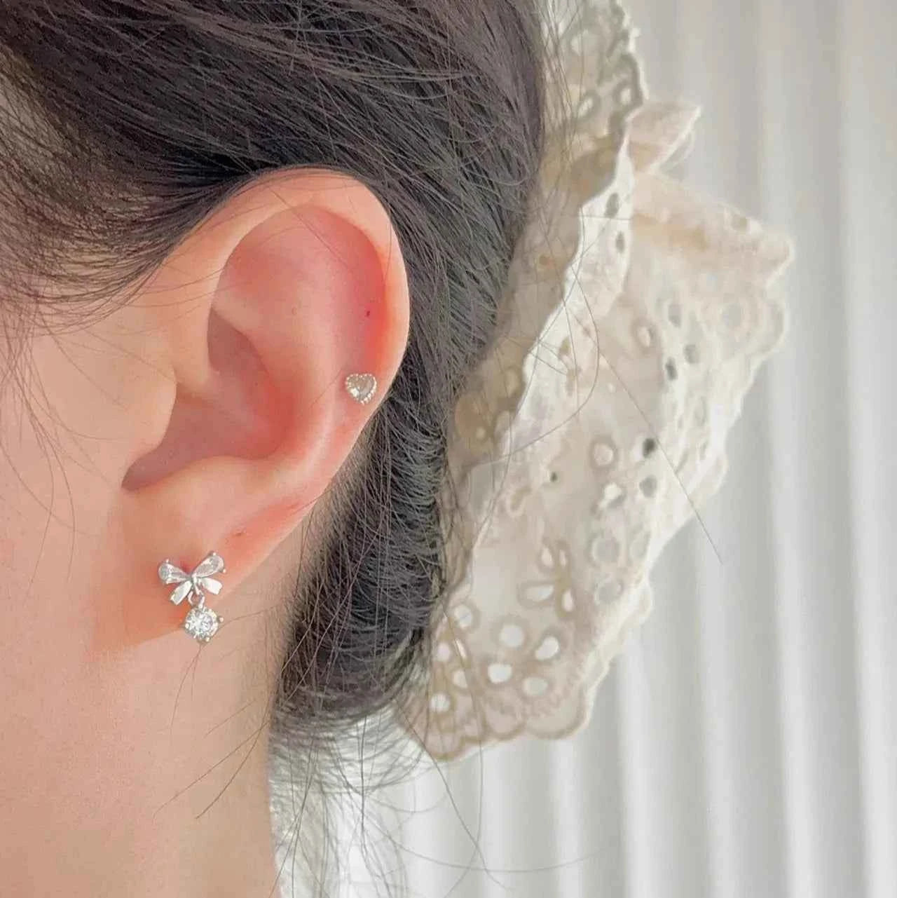 "Hepburn Bow" 999 Pure Silver Bow Stud Earrings - Chic and Versatile