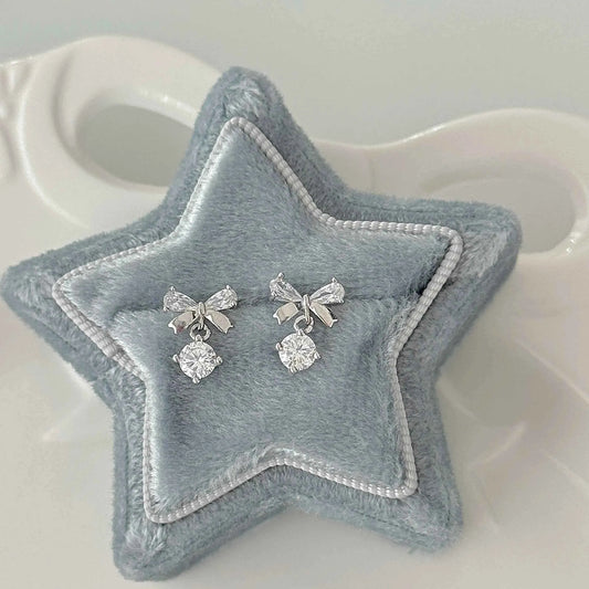 "Hepburn Bow" 999 Pure Silver Bow Stud Earrings - Chic and Versatile