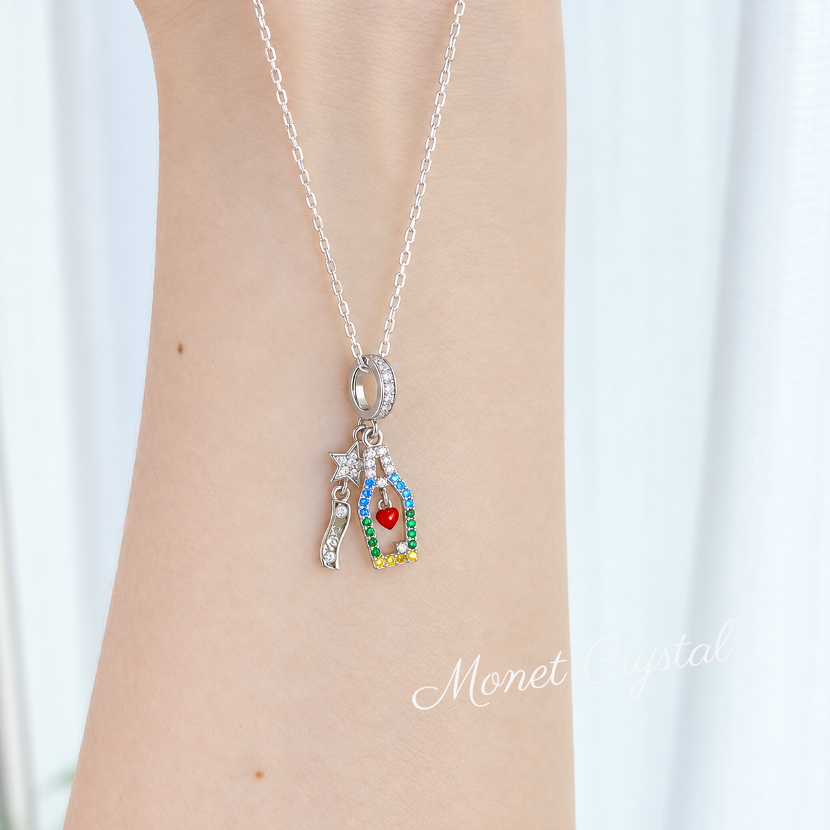 “Love Note” S925 Sterling Silver Zircon Message Bottle Necklace