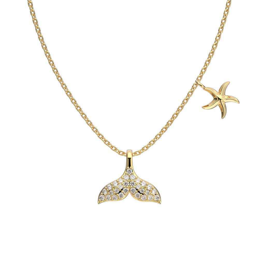 "Mermaid's Embrace" 925 Sterling Silver Starfish Necklace – Ocean's Whisper (Copy)