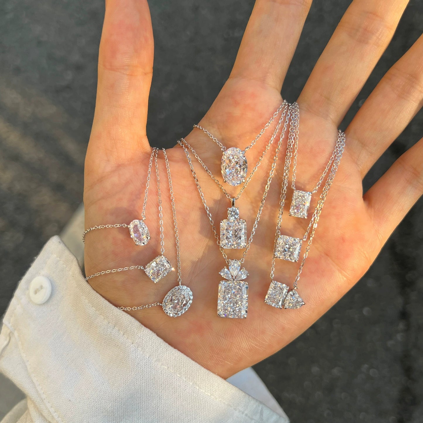 Morning Dew Collection – Parfümflaschen-Halsketten aus S925er Silber mit 8A CZ