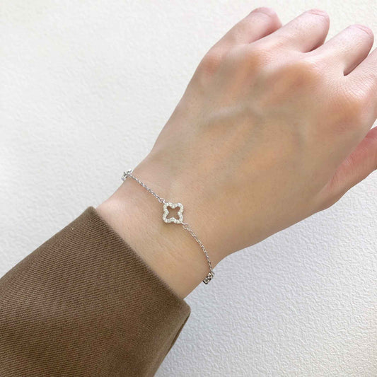 “Lucky Whisper” S925 Sterling Silver Clover Bracelet