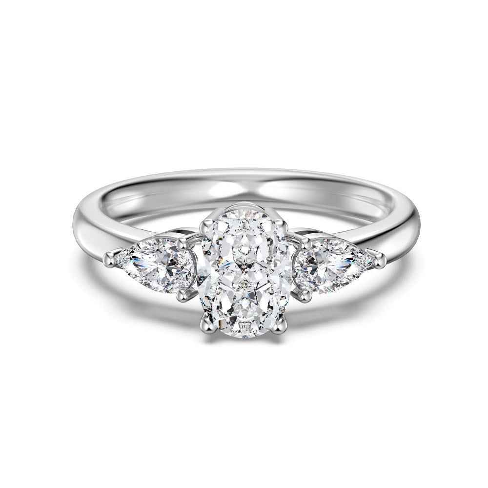“Éclat Trinity” S925 Sterling Silver Three-Stone Zircon Ring