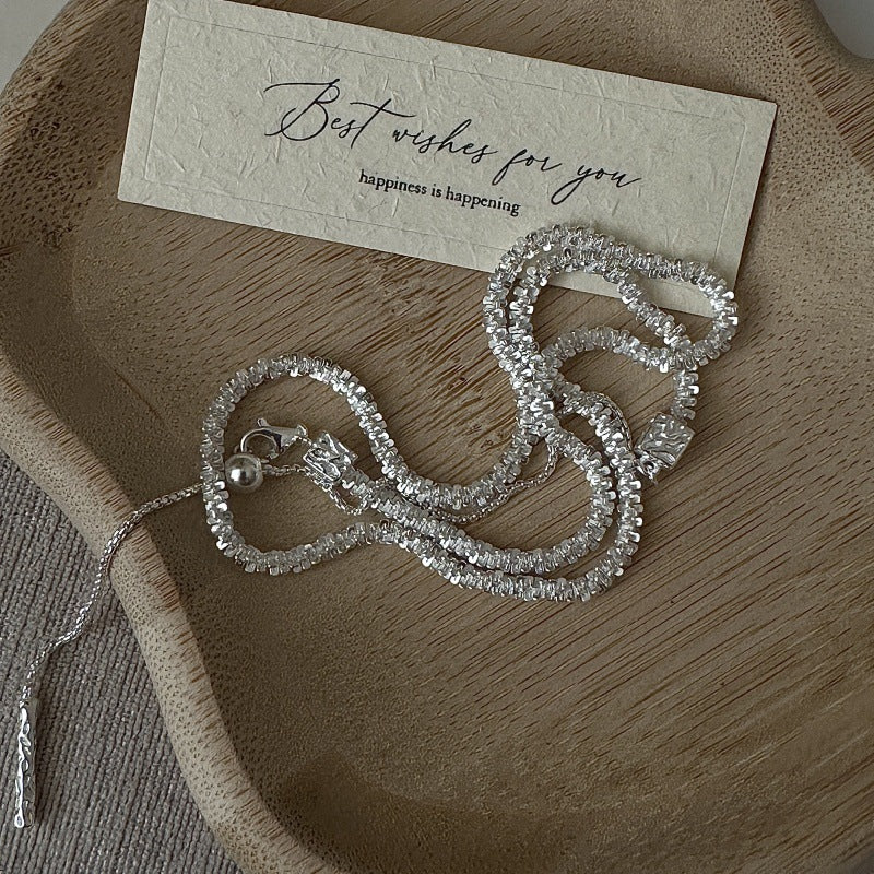 "Gleam Slide" S925 Sterling Silver Adjustable Necklace