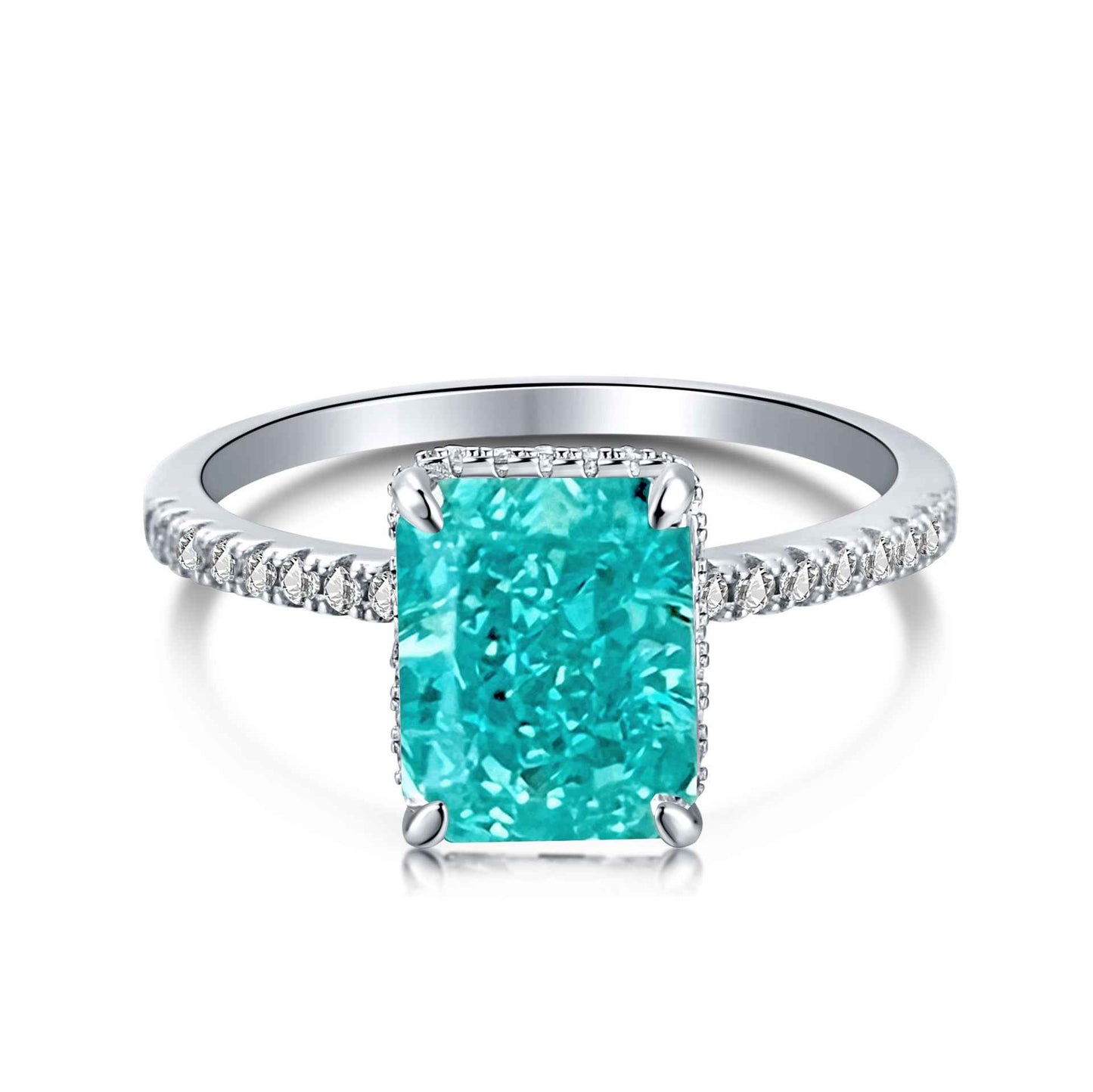 “Prism Royale” 925 Sterling Silver Sparkling Color Gemstone Ring