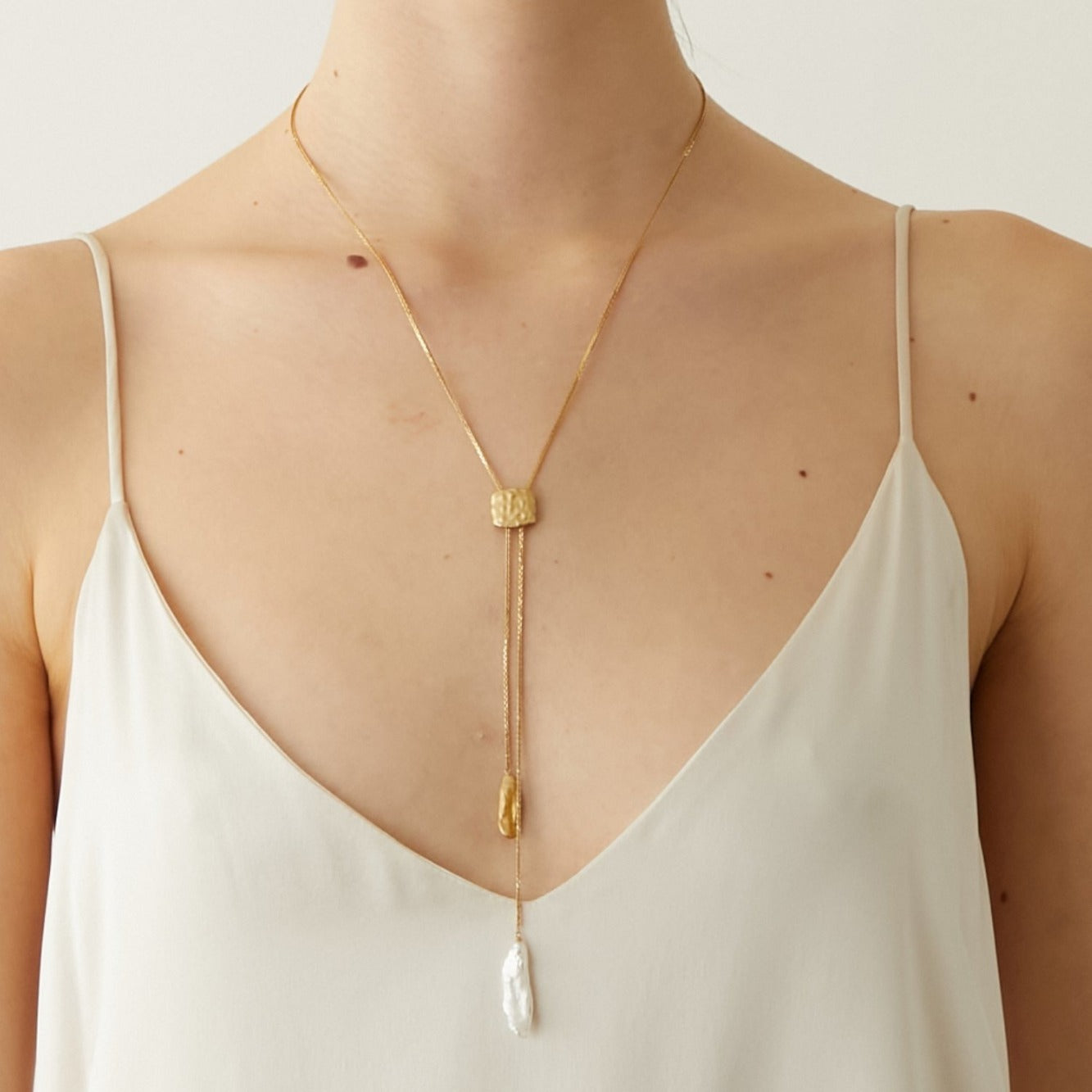 Élan Pearl 18K Gold-Plated Adjustable Lariat Sweater Necklace