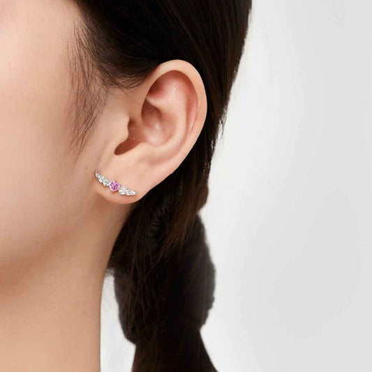 "Angel Blush Heart" 925 Sterling Silver Winged Jewelry Set