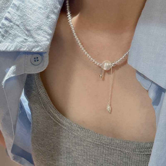 "Beaded Tassel" 925 Sterling Silver Necklace