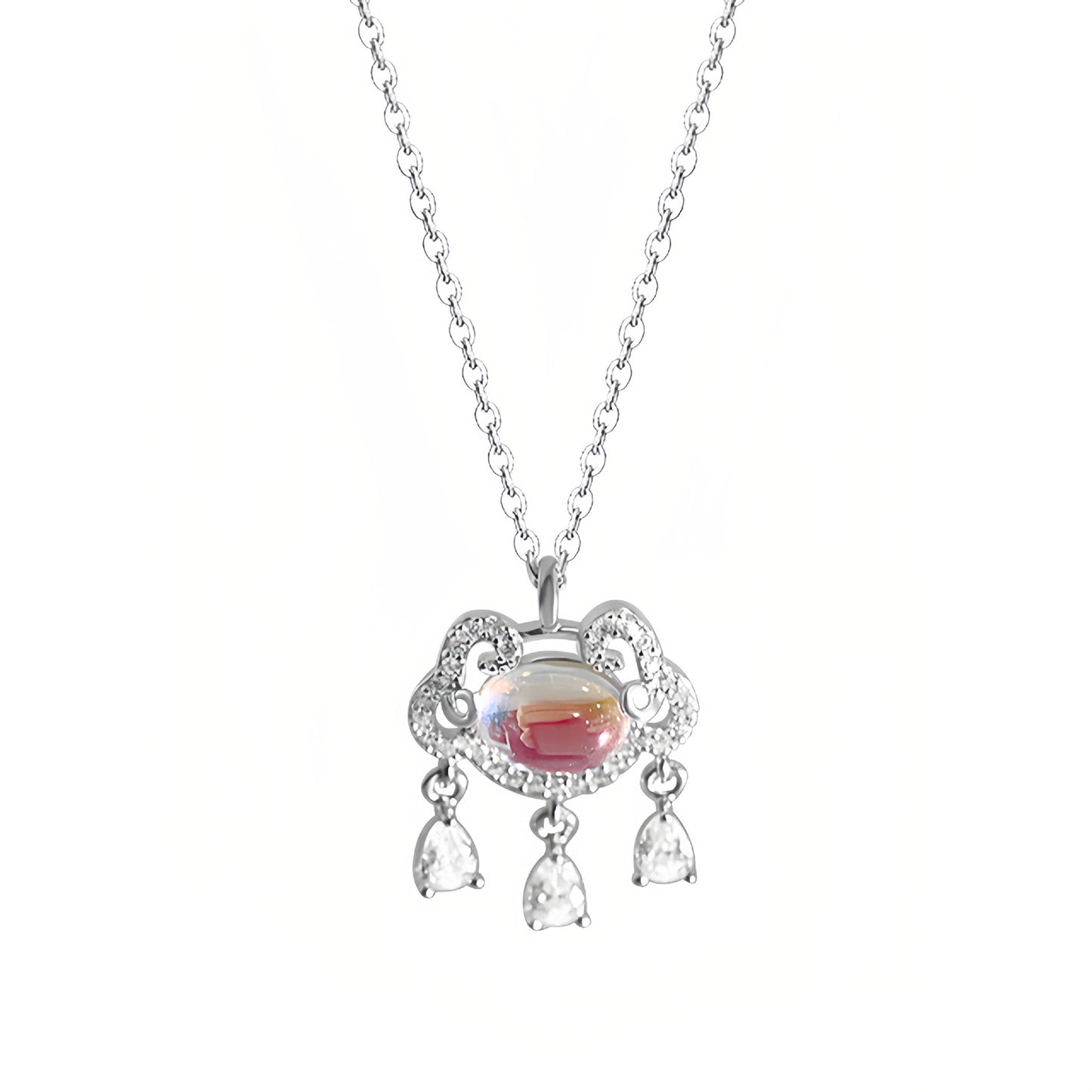 "Peace Lock" 999 Pure Silver Necklace – Guardian of Color & Calm