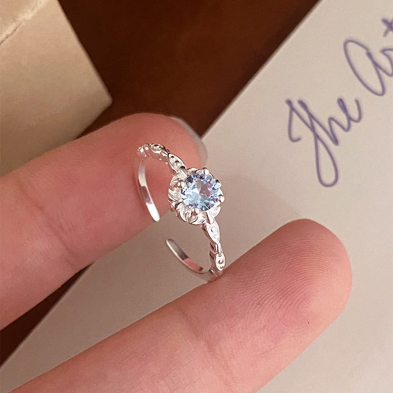 「フローラルシャイン」925スターリングシルバージュエリーセット(ネックレス、リング、イヤリング)