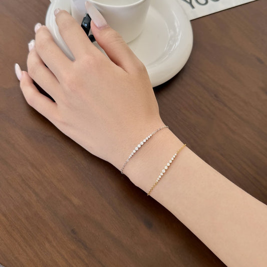 “Starlight Line” S925 Sterling Silver Pavé Bracelet