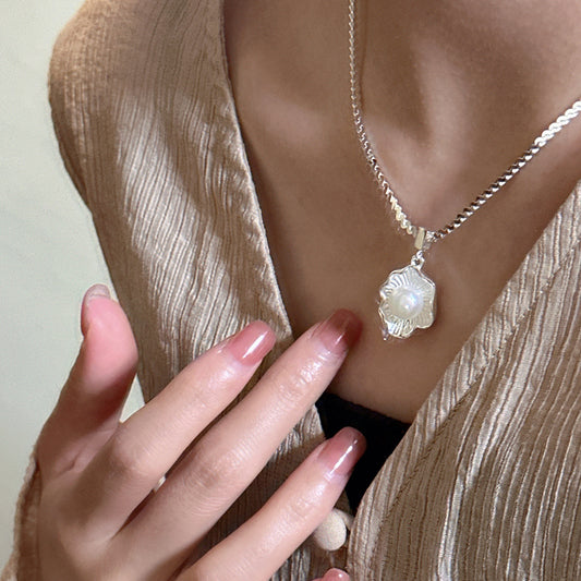 "Sunny Pearl" 925 Sterling Silver Necklace & Earrings Set