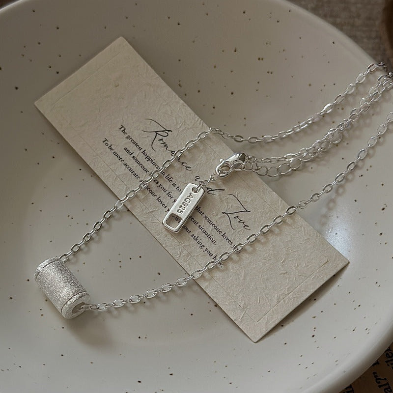 "Brushed Elegance" 925 Sterling Silver Necklace – Vintage-Inspired, Textured Finish