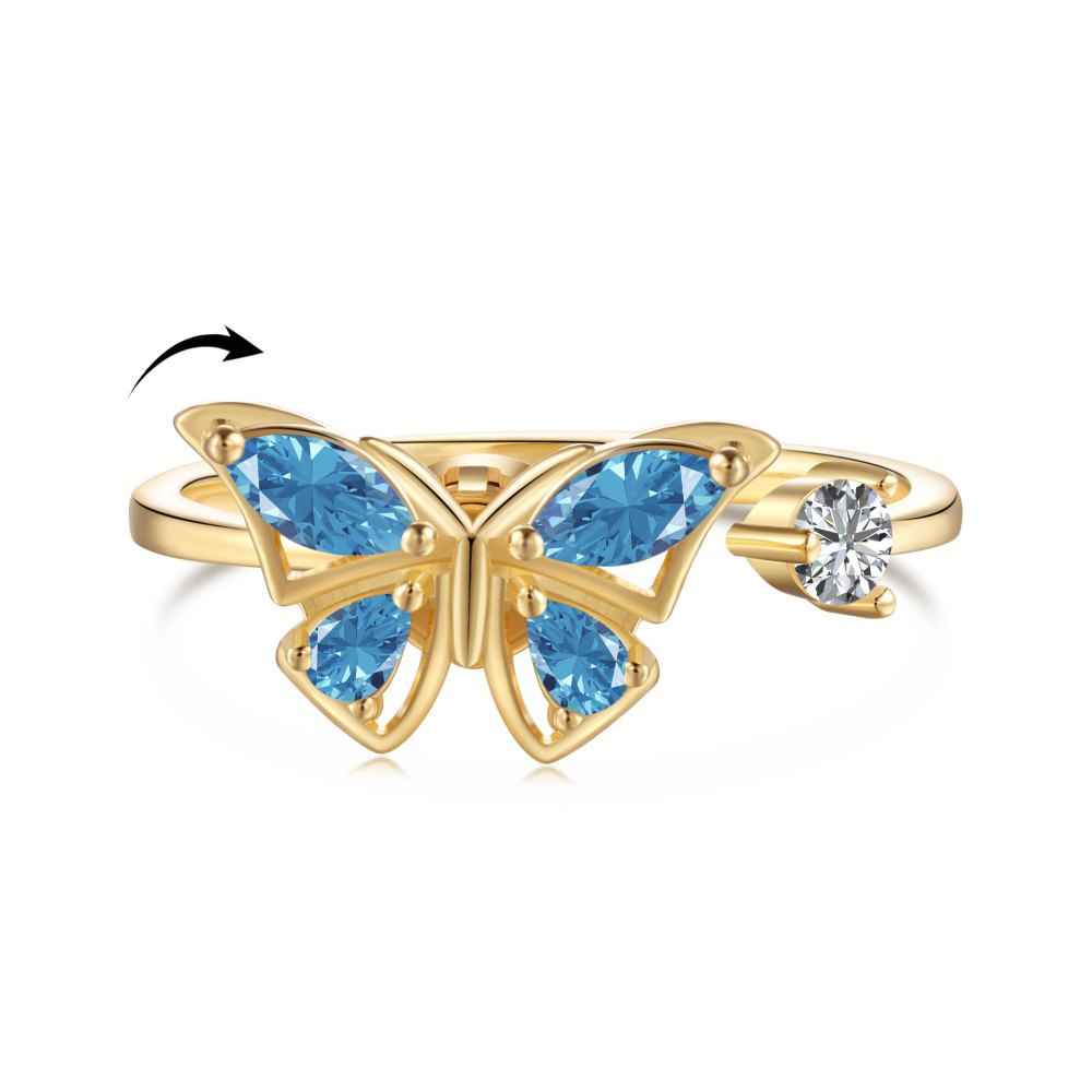 "Calm Flutter" 925 Sterling Silver Adjustable Ring