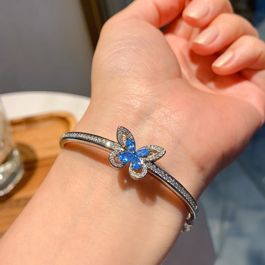 "Azure Butterfly" Gold-Plated Zircon Jewelry Set