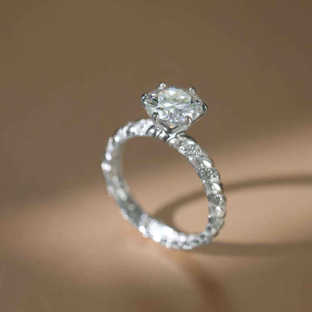 “Celestial Weave” 925 Sterling Silver 2CT Moissanite Braided Ring