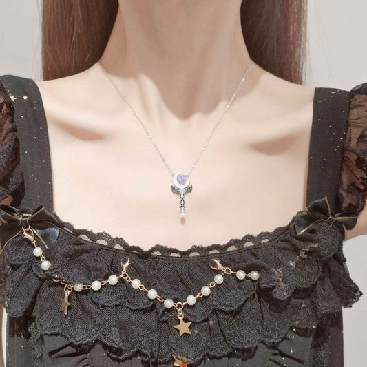 “Moonlight Arcana Wand” 925 Sterling Silver Necklace
