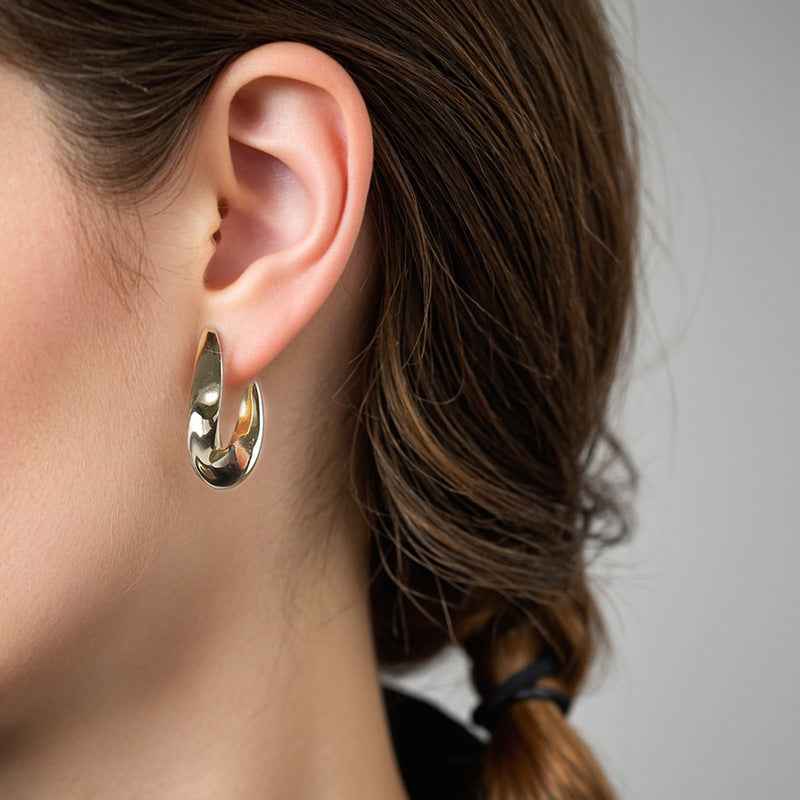 "Twist Arc" 925 Sterling Silver Sculptural Earrings