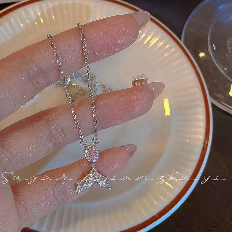 “Blush Mermaid” S925 Sterling Silver Tail Necklace